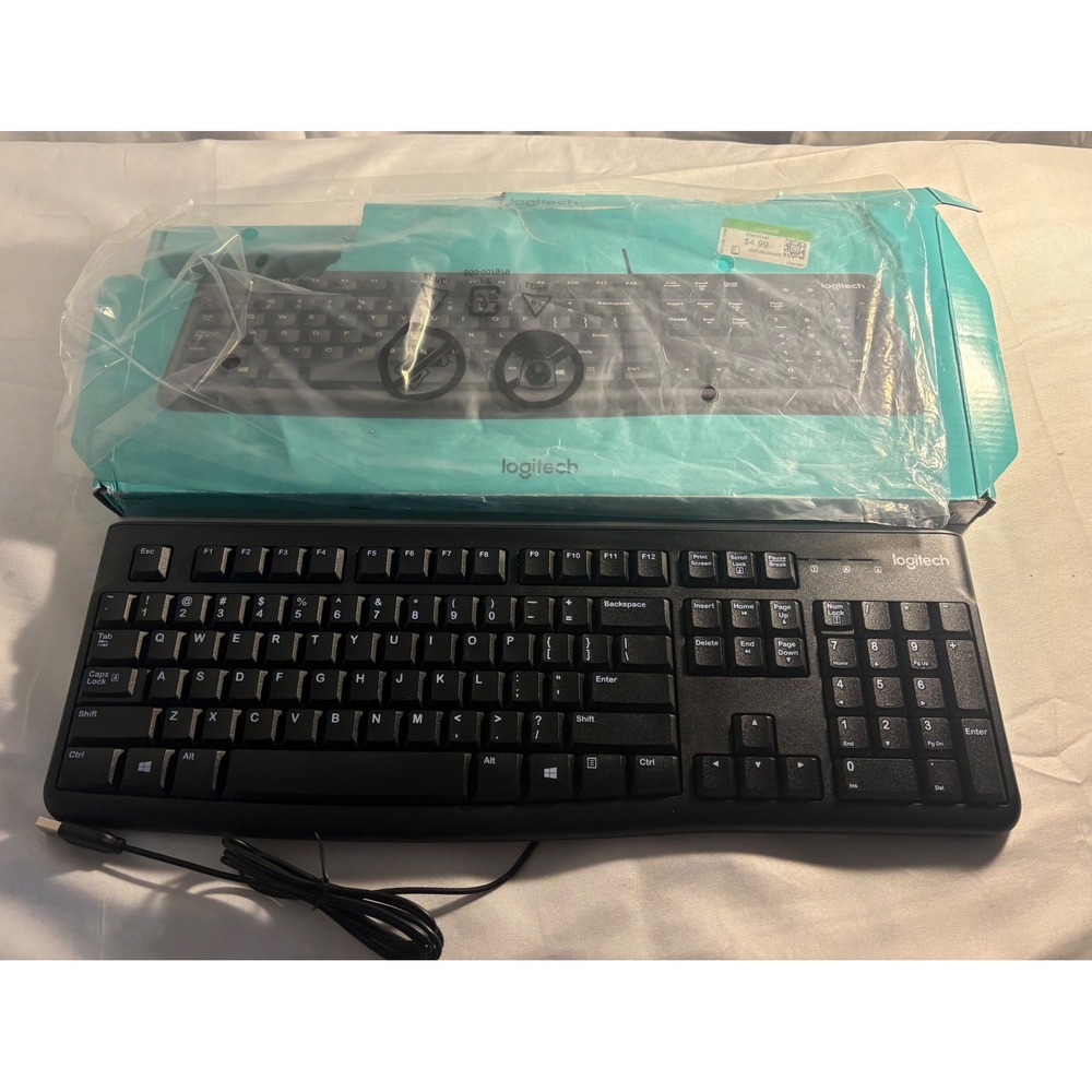 Logitech K120 Wired Keyboard Full Size USB Black 920-002478